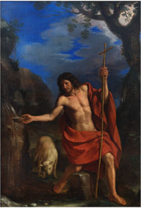 San Giovanni Battista alla fonte, Guercino, 1661